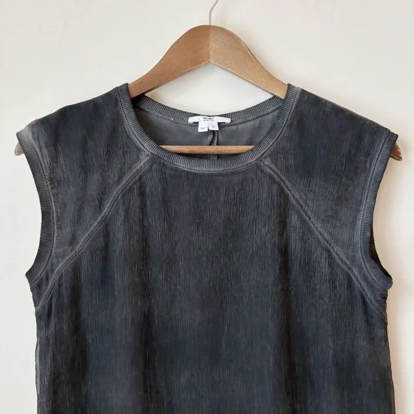 Helmut Lang Cotton Silk Blend Sleeveless Gauze Shift Dress XS Grey - Picture 2 of 7